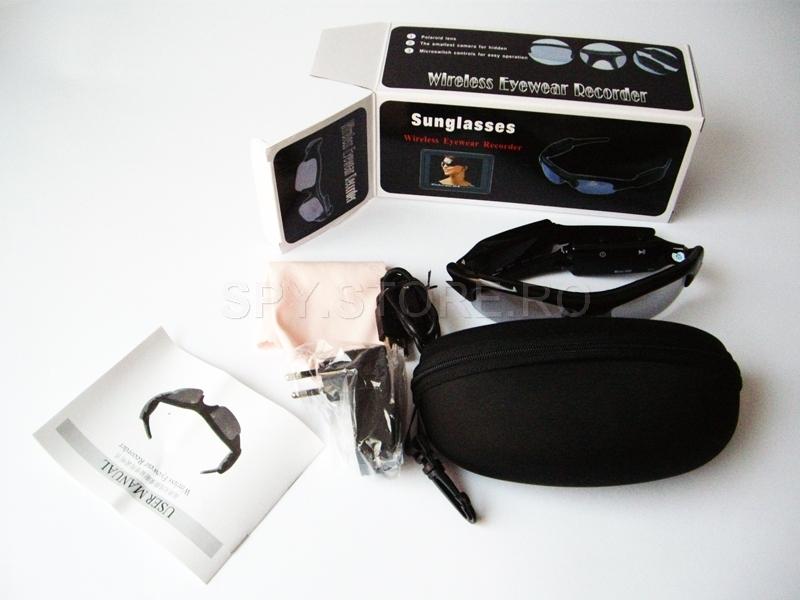 Camera scunsa in ochelari de soare cu memorie si transmitere wireless 