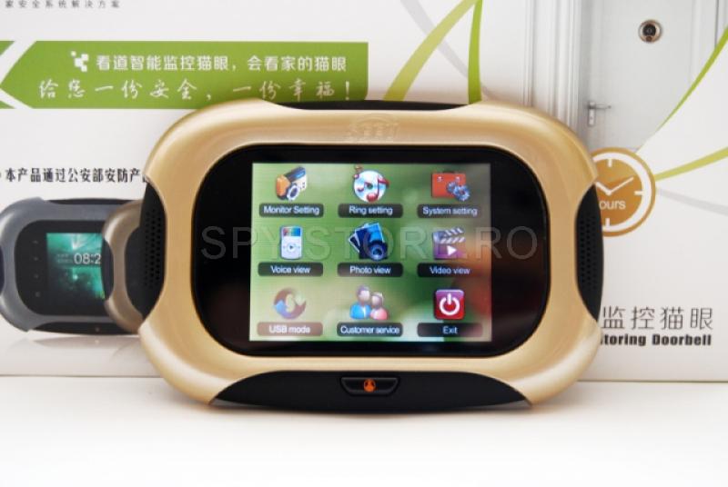 Camera camuflata in vizor cu senzor de miscare si touchscreen Camera camuflata in vizor cu senzor de miscare si touchscreen