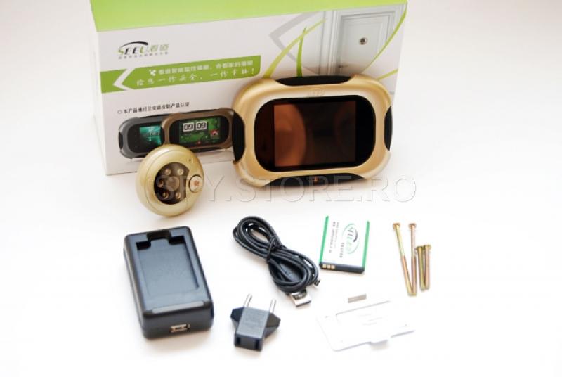 Camera camuflata in vizor cu senzor de miscare si touchscreen Camera camuflata in vizor cu senzor de miscare si touchscreen
