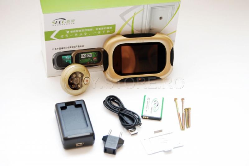 Camera camuflata in vizor cu senzor de miscare si touchscreen Camera camuflata in vizor cu senzor de miscare si touchscreen